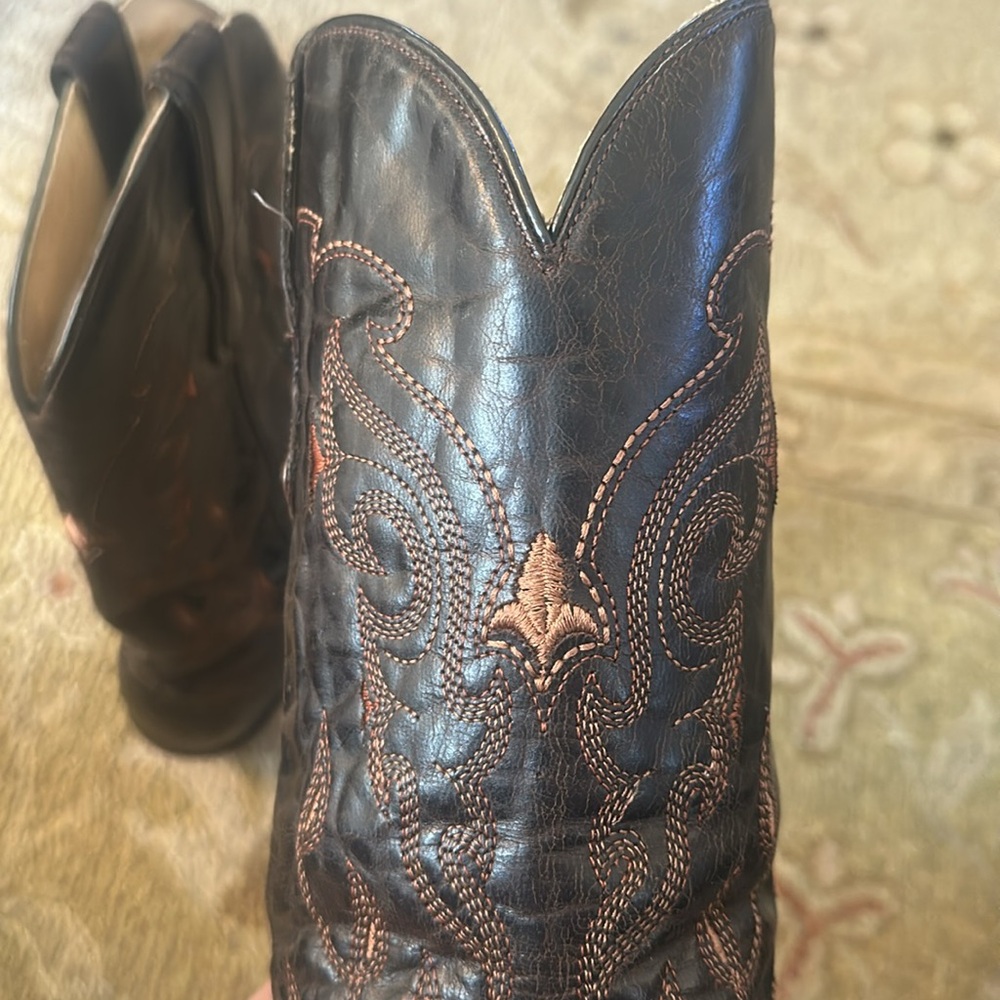 Corral leather boots- bohemian country rock vintage embroidery style - Picture 3 of 9